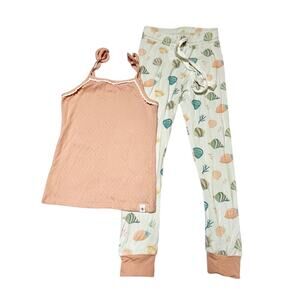 Love & Grow Summer Shells Pointelle and Bamboo Tank Lounge Set Size 7